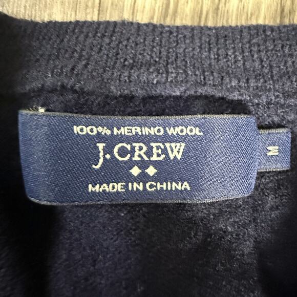 J.CREW 100% Merino Wool V-Neck Sweater Vest Navy Classic Preppy - Picture 3 of 5